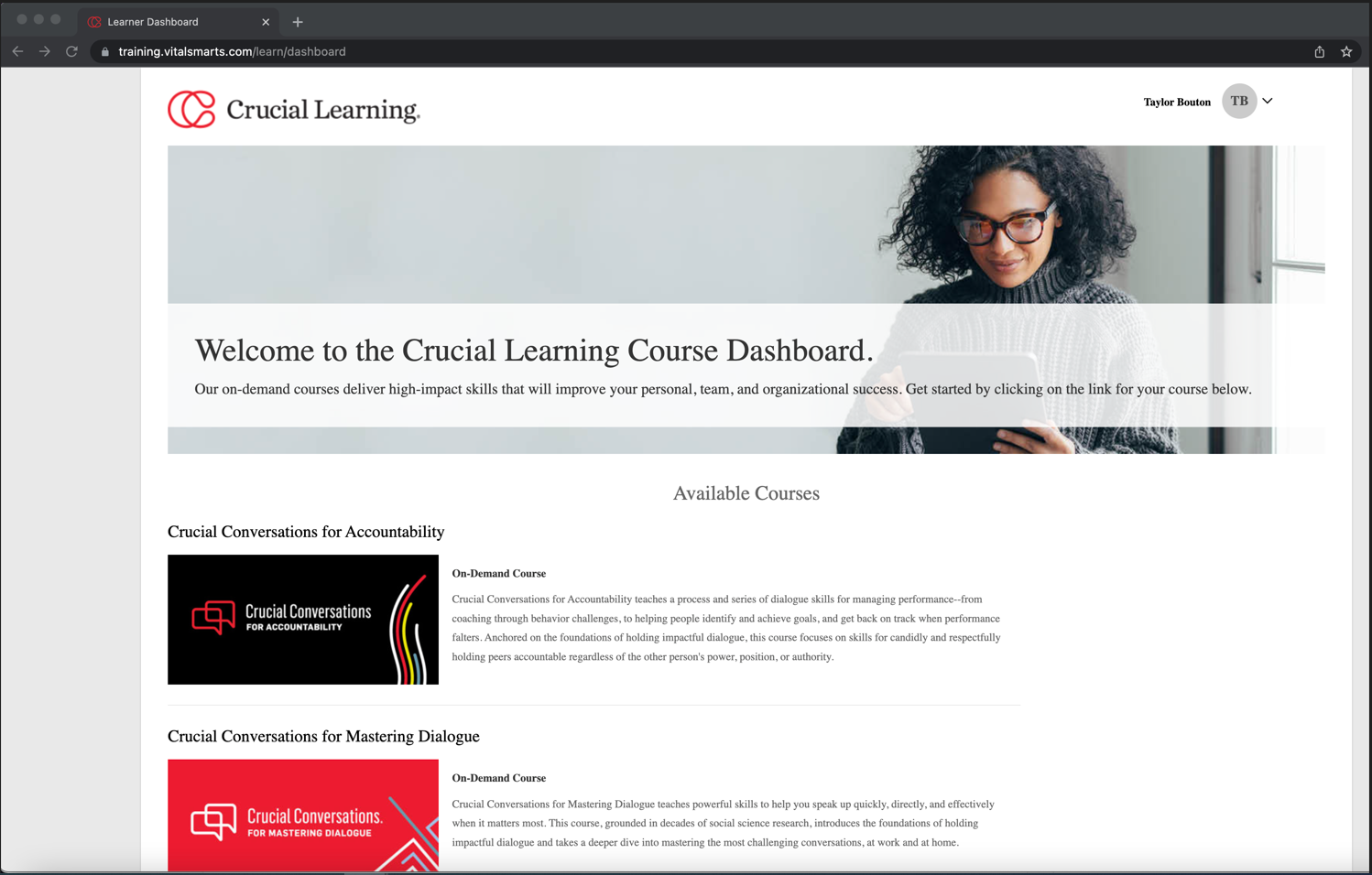 Crucial Conversations Learning Dashboard