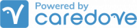 logo with blue text Powered by Care Dove